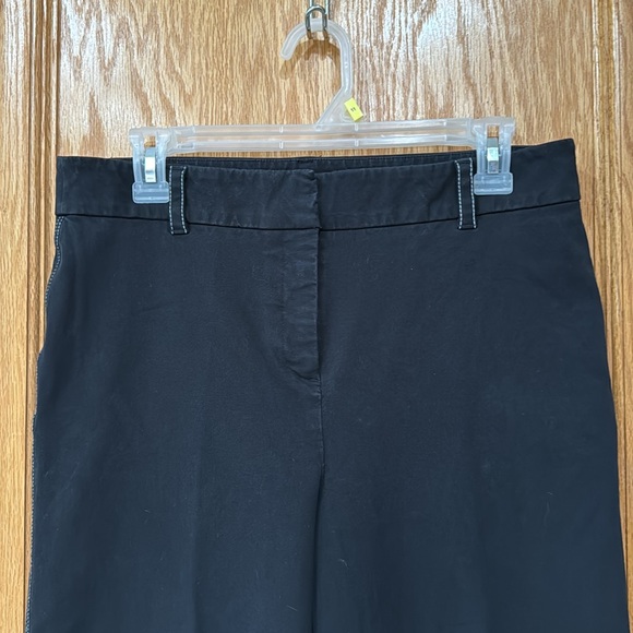 Black Cropped Dress Pants w/White Threading w/Control Panel - Size 8 - Picture 3 of 5